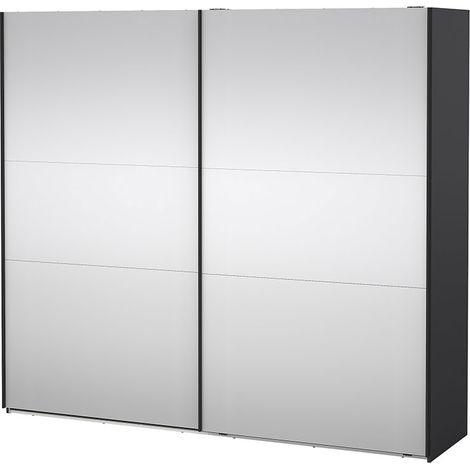 Como Schiebetürenschrank 2 Türen mit Spiegel 245x220cm matt grau. (1/5)