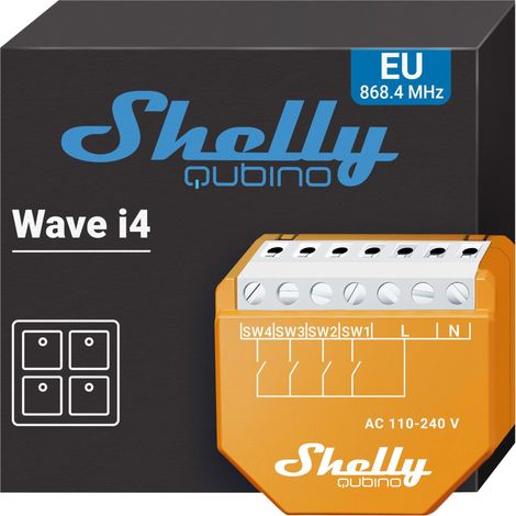 Shelly Wave i4 Controlador Hogar Conectado Naranja 12 Acciones