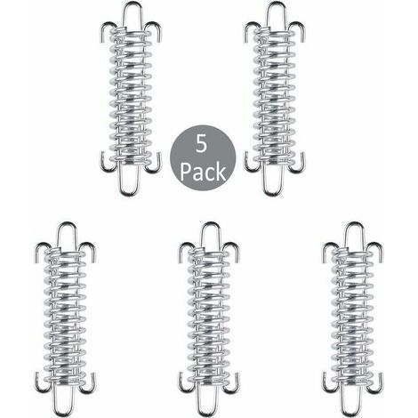 Tendeur Voile Ombrage, 5 Pcs Tendeur de Ressort en Acier Inoxydable, Boucles à Ressort pour Tente, Kit Fixation Voile D'ombrage, Tente Corde Résistante Boucle pour la Randonnée Camping Voyager (1/5)