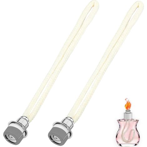 Set di 2 stoppini di ricambio per lampada da pastore, bruciatore catalitico da 17 mm per lampada a olio, accessorio per aromaterapia per purificare l'aria ambiente, argento (1/5)