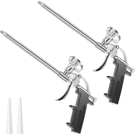 2 Stück Schaumpistole Metall Bauschaumpistole mit Schlanke Pistolenmündung Einstellbar Dosierpistole für pu-schaum Metallpistole zum Abdichten Füllen (1/5)