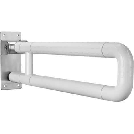 60cm Barre D'appui WC, Barre de Sécurité Pliable pour Toilettes, 300350 KG Toilettes Barre D'appui de Salle de Bain en Acier Inoxydable pour Handicapé, Âgé, Enceint (White, 60cm) (1/5)