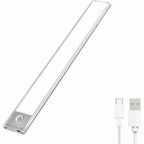 Lampe de Placard LED Portables, Lampe Automatique d'Armoire, Lampe de Détection de Mouvement, Magnétique, Réglette LED Rechargeable par USB Sans Fil, Convient pour Armoires, Cuisines, Escaliers, Coulo (1/4)