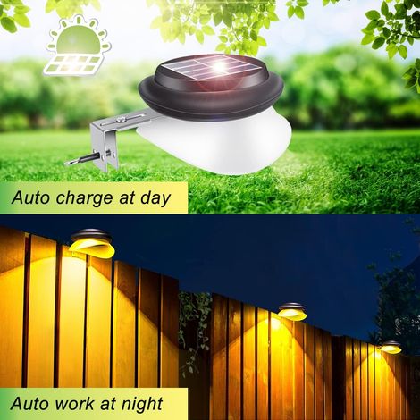 Lampe solaire d'extérieur, IP55, blanc chaud, pour jardin ou clôture solaire-AquaForge (1/5)