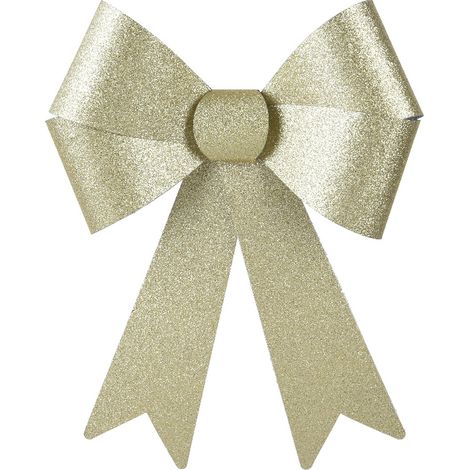 Weihnachtsschleife goldglänzend Höhe 50 cm Breite 38 cm - Kunststoff (1/2)