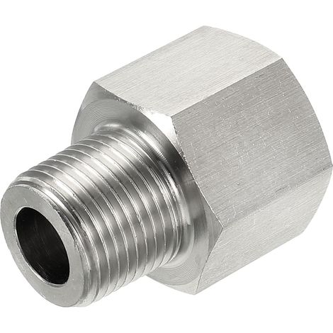 Hexagonal Réduction Bague 3/8 PT Mâle à 1/2 PT Femelle Inox Acier Tuyau Raccord Réducteur Adaptateur (1/5)
