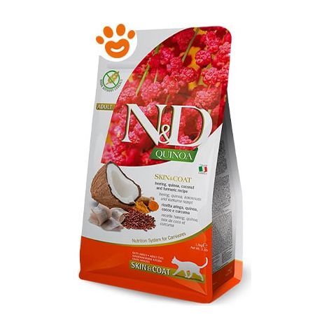 Farmina Cat N&D Quinoa Cat Skin&Coat Aringa - Farmina Cat N&D Quinoa Cat Skin&Coat Aringa - Sacco Da 1,5 Kg