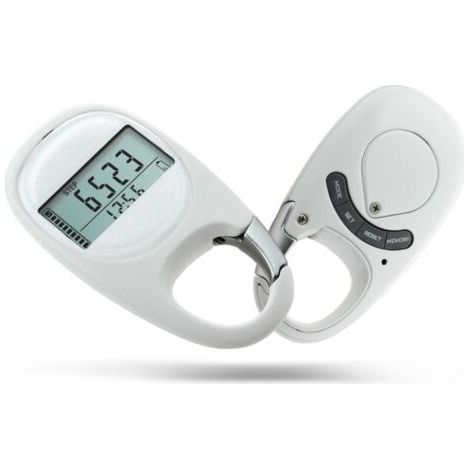 Podomètre portable blanc version française, compteur de pas multifonctionnel / distance de marche / compteur de calories, unisexe (1/4)