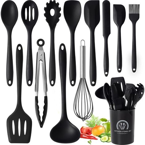 13 Pièces Ustensiles de Cuisine, Silicone de qualité Alimentaire, Sans BPA, Set Ustensiles Cuisine Accessoire Cuisine, Passe au lave-vaisselle (1/5)