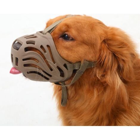 BUNTHAUS (Brun, L) Museliere pour Chien, Muselière en Silicone Souple Contre Les Morsures, Les Aboiements et Les Mâchonnements, Design Respirant, Adaptée au Dressage des Grands Chiens Agressifs (1/5)