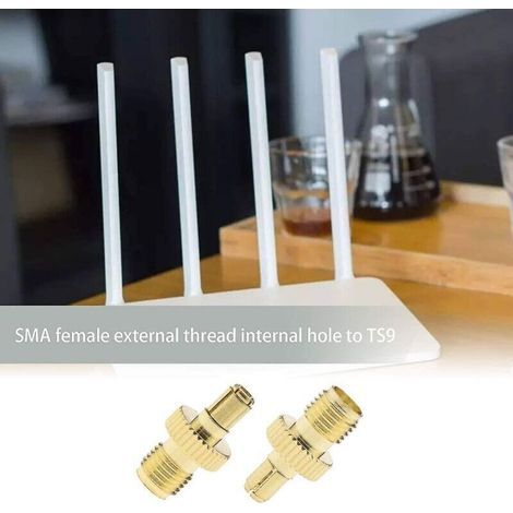 Adattatore RF da SMA femmina a TS9 maschio – Connettori coassiali placcati in oro per antenne Wi-Fi e reti LAN wireless (1/3)