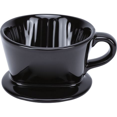 Cafetière à filtre en céramique à 3 trous en forme de V, pour une tasse, idéale pour la maison, les restaurants et les cafés (noir, 1 à 2 personnes). (1/5)