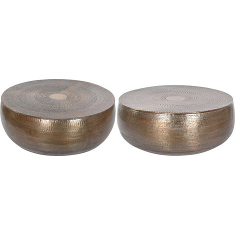 Mesa Centro Set 2 Aluminio 120X120X45 Dorado (1/4)
