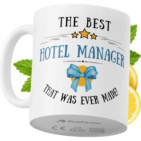 Lustige Kaffeetasse mit witzigem Textdesign für Hotelmanager – ideal für Geburtstage, Namenstage und Feiertage. Hochwertige Tasse für besondere Anlässe im Büro oder Homeoffice. Farbe: Weiß, 330 ml.