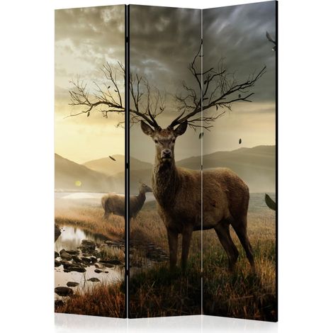 Paravento - Deers by mountain stream [Room Dividers] - 135x172 (1/4)