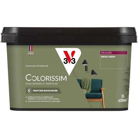 Peinture murale intérieure Colorissim® V33 Brun verdi Velours 2L