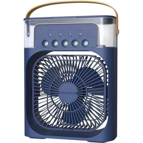 Mini ventilateur USB climatiseur de table avec pulvérisateur d'eau, diffuseur d'arômes, humidificateur, minuteur, arrêt automatique, rotatif, LED 7 couleurs, silencieux, portable, maison, (1/5)