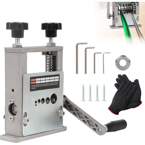 6 Trous Denudeur Cable Electrique, 3-17 mm Machine a Denuder Manuelle ou Perceuse, Denudeuse Fil de Cable Electrique avec Lames de Rechange pour Recyclage des Fils, Cuivre (1/5)