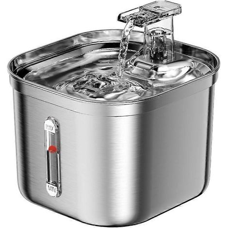 Fontaine à eau pour chats et chiens (2,2 L), silencieuse, avec gamelle réglable. (1/4)