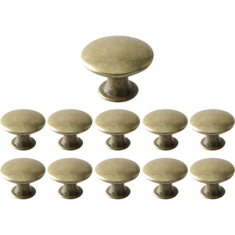 12 Boutons de Tiroir Vintage, Laiton Rond Poignée de Meuble Ancien, Metal Boutons de Placard Cuisine Salle de Bains, 30x21mm (1/5)