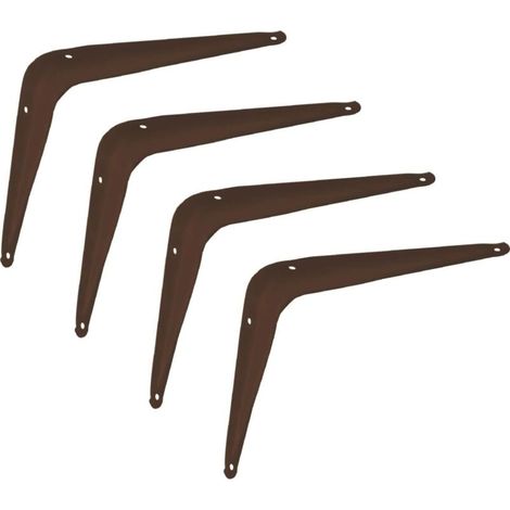 – Équerre console rigide en acier marron pour étagère – Dimensions 150 x 200mm – Capacité de charge 60kg – Fixation murale robuste