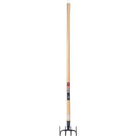 Cuchara de estiércol con mango de 20 cm y mango de 135 cm, con boquilla de 4 dientes - Spear & Jackson