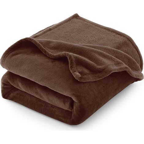 Kuscheldecke XXL flauschig Fleecedecke Couchdecke 220 x 240 cm Braun (1/5)