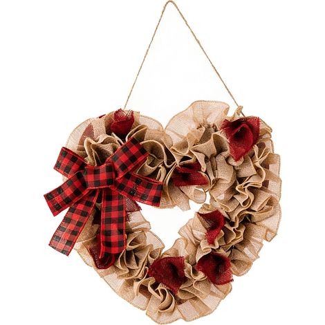 Guirlande En Forme De Cœur - Décoration Porte Pour La Saint-Valentin - Pour Intérieur Et Extérieur - 1 Pièce (1/5)