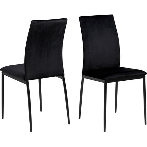 Lot de 4 chaises 43,5x53x92 cm en tissu noir - DEMY (1/5)