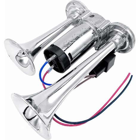 Trompettes doubles 600DB, kit de klaxons super puissants avec compresseur universel pour voitures 12 V, motos, camions, trains, bateaux (1/5)
