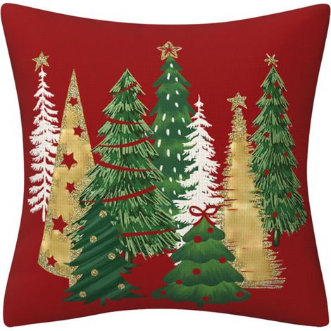 Fodere per cuscini a forma di albero di Natale, decorazioni festive - 1