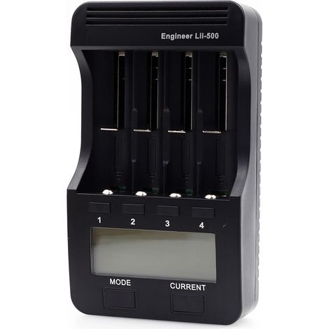 Chargeur intelligent LiitoKala Lii-500 à 4 emplacements pour batteries rechargeables Li-ion 3,7 V et Ni-MH 1,2 V avec écran LCD (1/5)