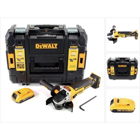 Dewalt – Meuleuse sans fil 18V 125 mm – Moteur Brushless – 800W – 9000 tr/min – Avec 1 batterie 2Ah – Système Perform & Protect (1/5)
