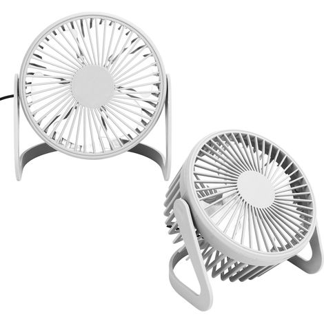 Kleiner USB-Tischventilator, leiser Motor, hohe Drehzahl, Mini-Tischventilator für Büro, Auto, Zuhause, Innen- und Außenbereich, weiß (1/4)