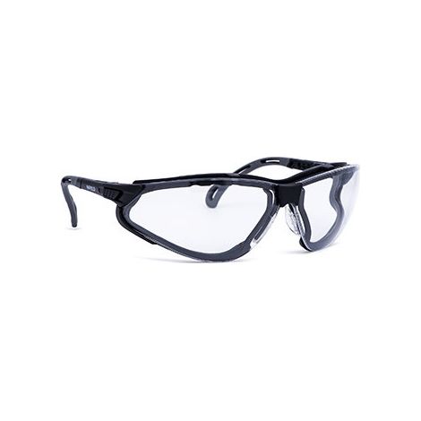 Hochwertige Sicherheitsbrille (45 m/s) mit transparenten Polycarbonatgläsern, beschlagfrei, antistatisch, kratzfest, UV-beständig (1