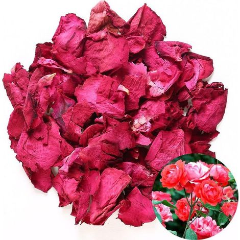 Pétales De Rose - Rouges Séchées Naturelles - Pour Bain Décoration Mariage Thé Cuisine Artisanat - 60 g (1/5)