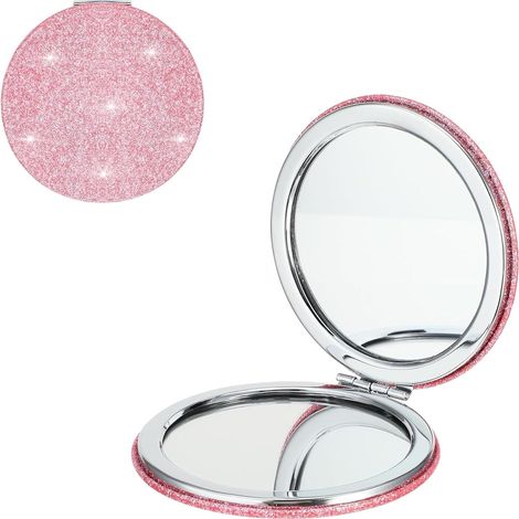 Miroir de poche grossissant, 72 mm, facile à transporter, miroir cosmétique rond pour femmes et filles. (1/5)
