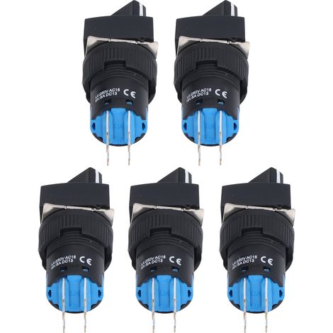 Bouton sélecteur rotatif 3 positions auto-verrouillant 16mm, lot de 25 pièces pour équipement (1/5)