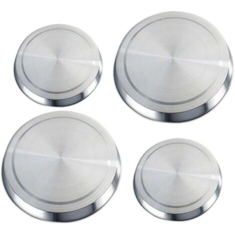 INHHUB Electric cooker protection, steel plate covers, Set of 4, Stainless steel, ø16 and 20 cm, matt-INHHUB (1/4)