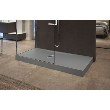 Grand receveur de douche gris NOVELLINI CUSTOM 160x70 cm - H 12 cm (1/3)