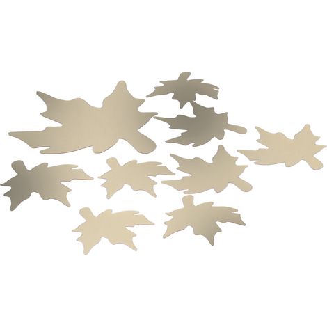 Stickers muraux à faire soi-même en forme de feuille d'érable, autocollants en PVC 3D, décoration murale dorée (1/5)