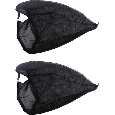 Paire de rideaux pare-soleil de voiture, moustiquaires noires en maille pour vitres latérales et avant. (1/5)