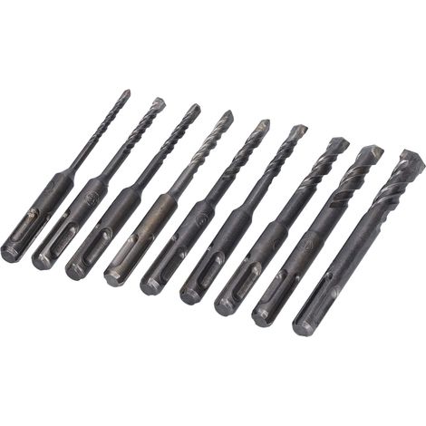 Jeu de forets de maçonnerie à pointe en carbure pour marteau perforateur pour brique, béton, roche, diamètre de 4 à 12 mm (160 mm) (1/5)