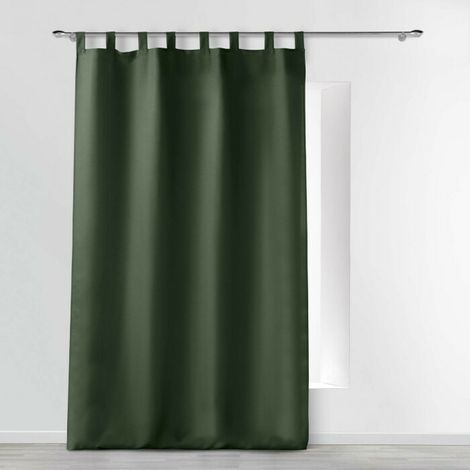 Rideau à passants – 140 x 260 cm – Polyester uni Essentiel Kaki (1/5)