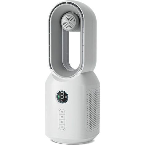 Ventilateur tour silencieux, ventilateur de table, petit ventilateur, 3 vitesses de vent, ventilateur à batterie rechargeable USB 4000 mAh, ventilateur portable sans pales, ventilateur haut-parleur Bl
