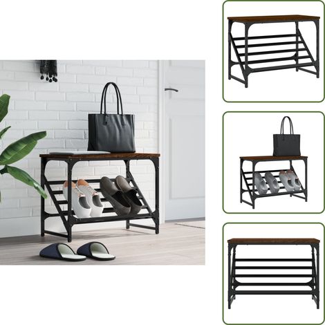 Schuhregal Braun Eichen-Optik 60x30x45 cm Holzwerkstoff - Schuhregal - Schuhschrank - Eiche - Holzmöbel - Garderobe