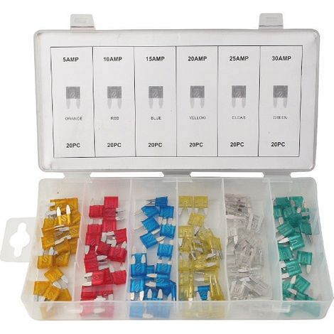 Assortiment de 120 mini-fusibles a lame de 5 a 30 a - 120 pièces (1/2)