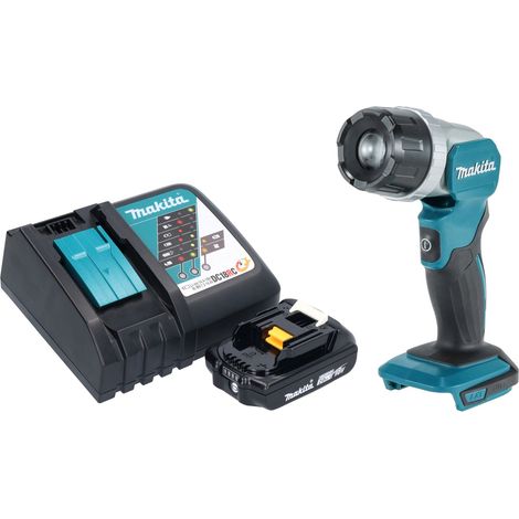 Makita DML 808 RA1 Lámpara de mano sin cable 14,4 / 18 V 190 lm LED + 1x batería recargable 2,0 Ah + cargador