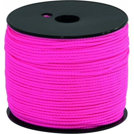 Cordeau tressé polypropylène fluo 200 m, Ø 3 mm - TALIAPLAST