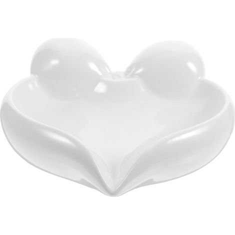 Porte-savon en céramique, petit plateau à savon en forme de cœur avec (1/5)